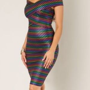 Rainbow bandage dress